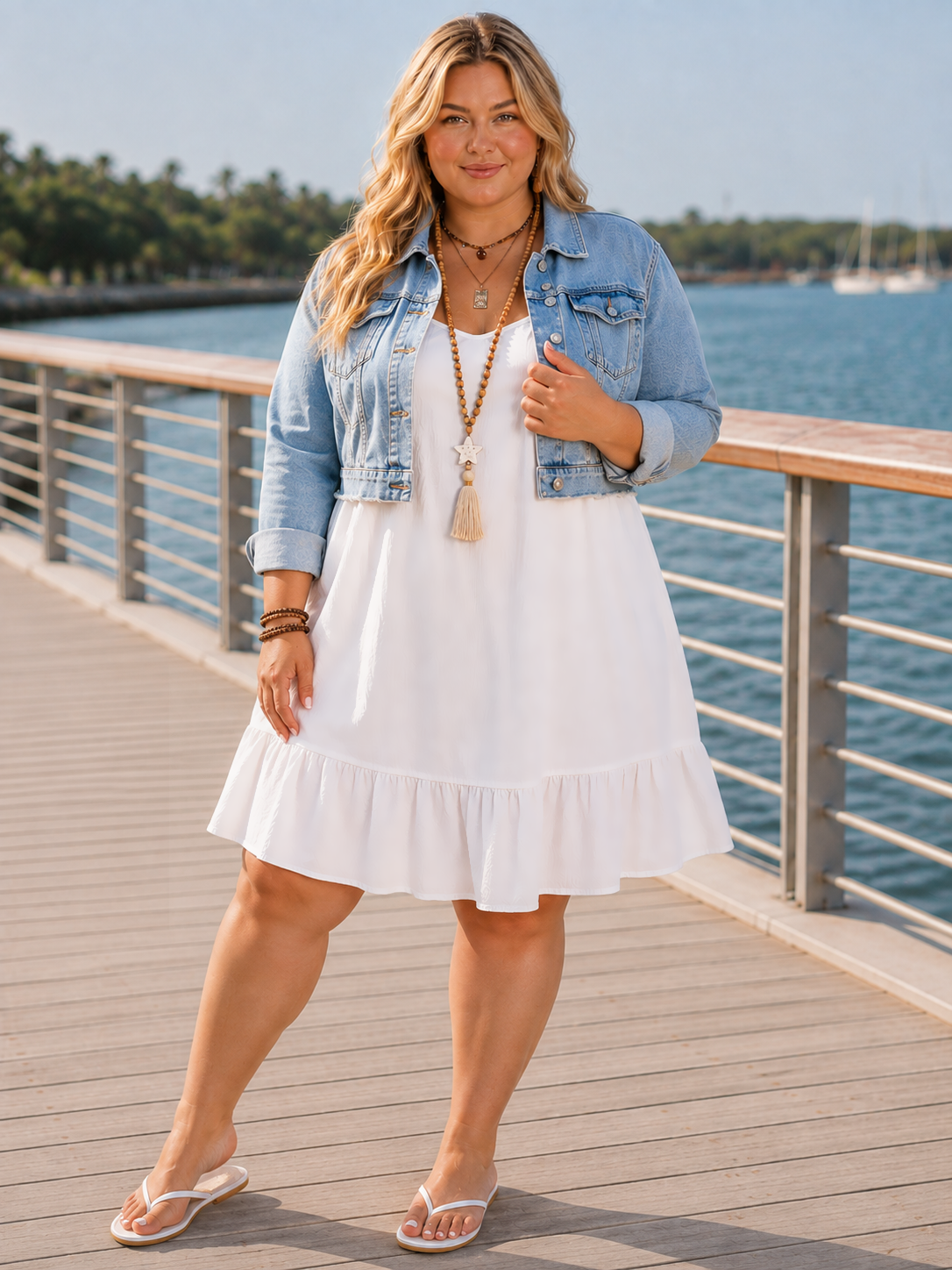 Nat Boho Ruffles Plus Size Dress