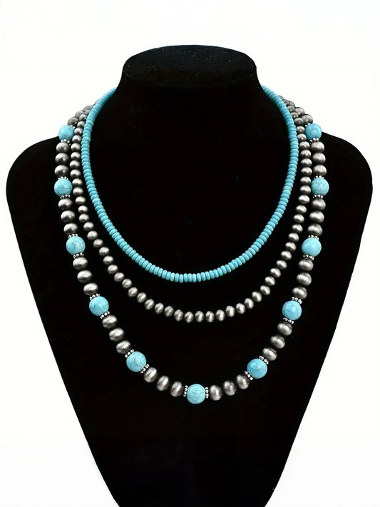 3 Layer Boho Western Necklace