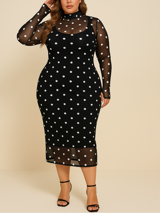 Fiona Polka Dot Plus Size Dress