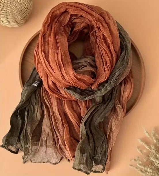 Two Tone Ombre Crinkle Scarf