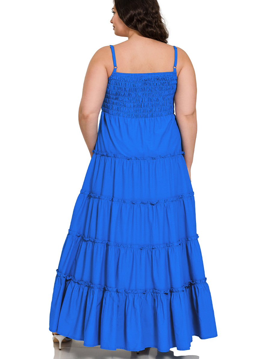 Alora Plus Size Maxi Dress in Ocean Blue, plus size dress, alternate view