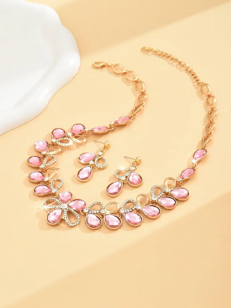 Avril Necklace & Earring Set, earrings, front view
