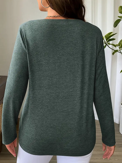 Aria Criss Cross Long Sleeve Plus Size Top