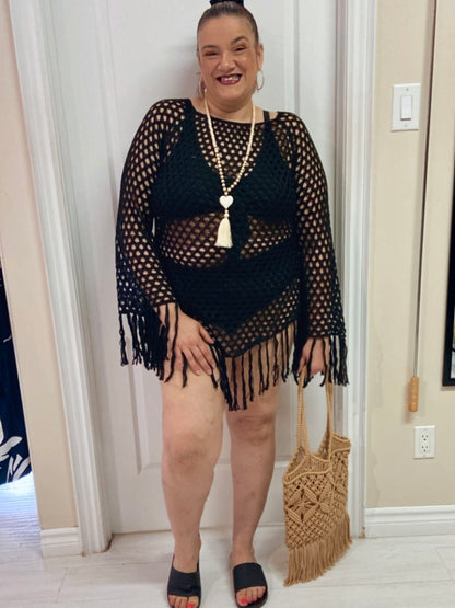 Denise Plus Size Off Shoulder Crochet Cover Up