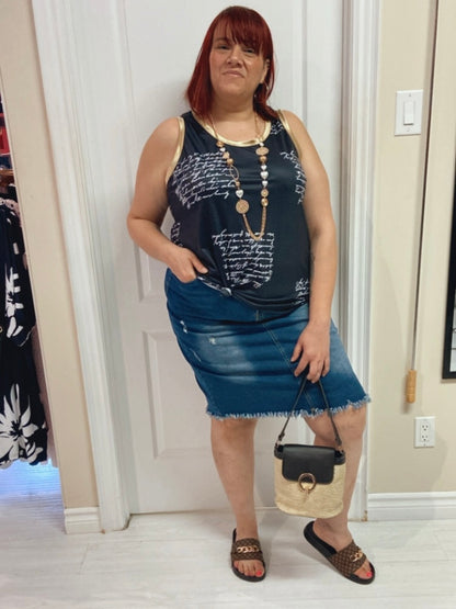 Nia Plus Size Jean Skirt