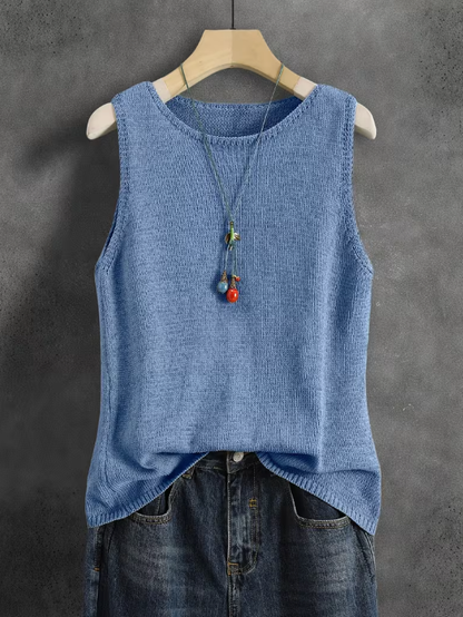 Blues Knitted Plus Size Tank Top