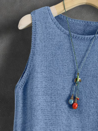 Blues Knitted Plus Size Tank Top