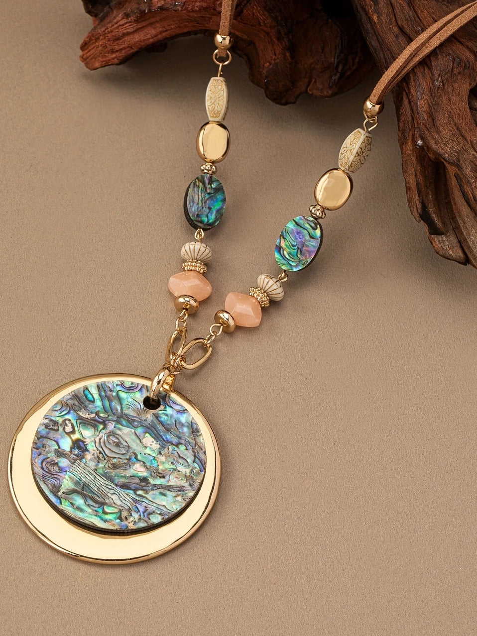 Bohemian Vintage Necklace, earrings, alternate view