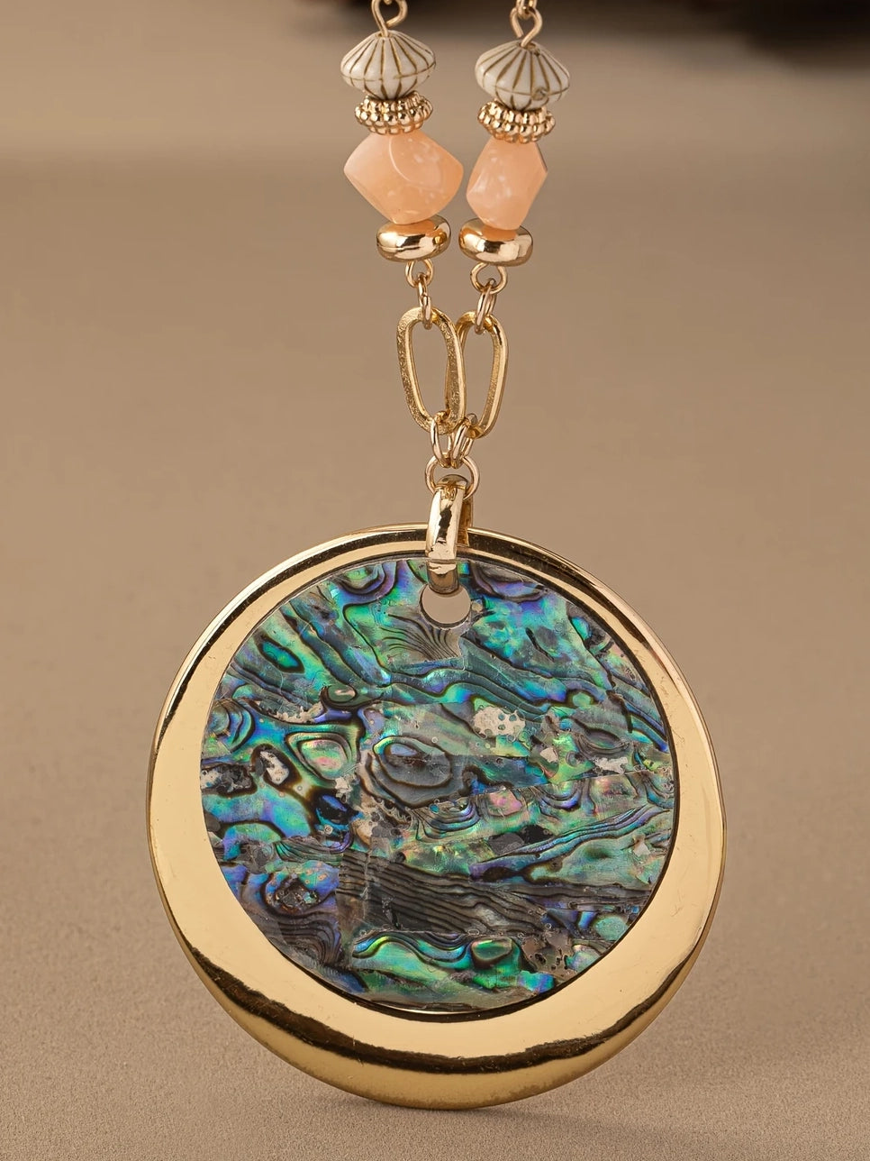 Bohemian Vintage Necklace, earrings, detail view