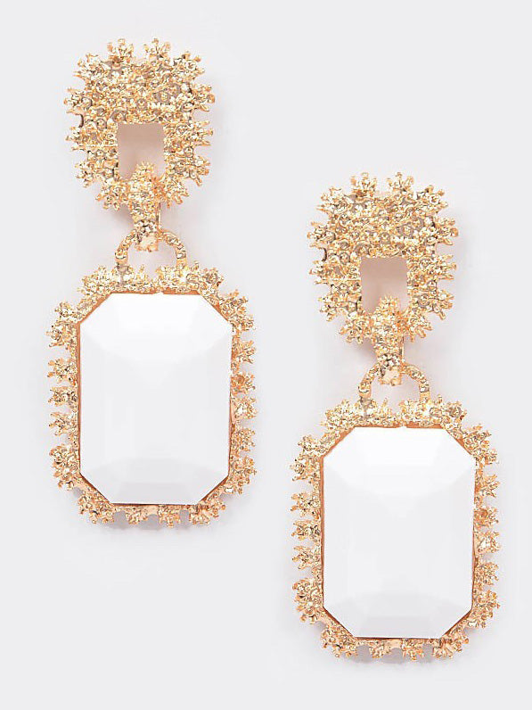 Bold Earrings with Gold Speckled Trim, earrings, front view