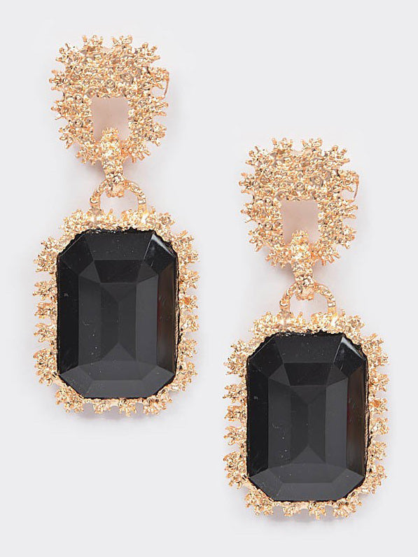 Bold Earrings with Gold Speckled Trim, earrings, alternate view