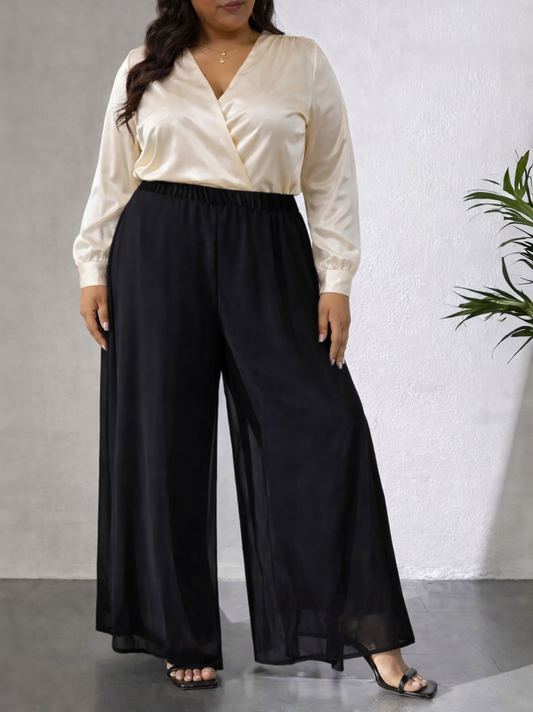 Suzanne Sheer Palazzo Plus Size Pants