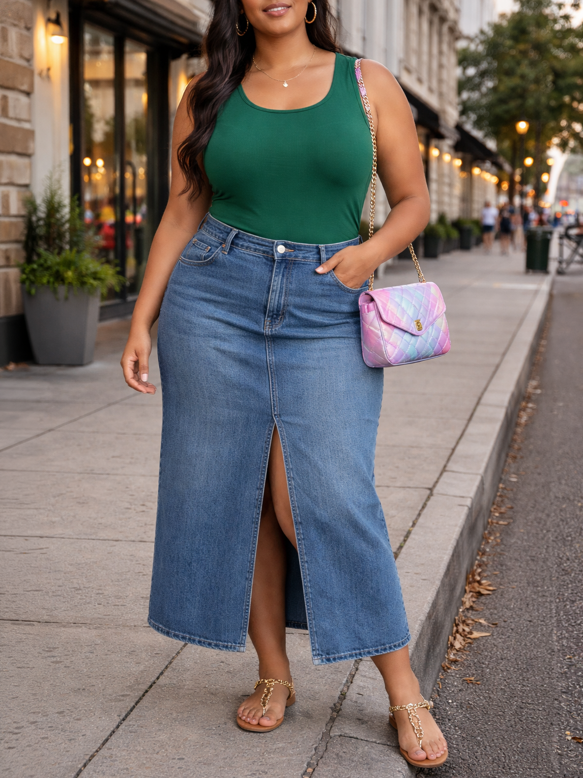 Amellia Perfect Plus Size Tank Top by Run Free by Vee in Green