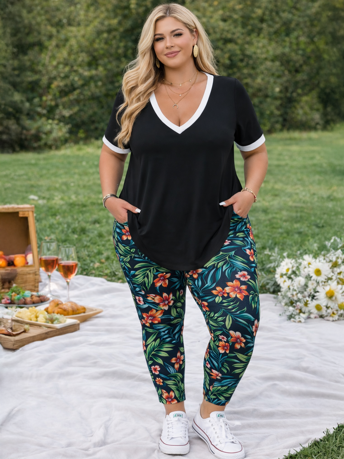 Neva Perfect Plus Size T-shirt With Contrast Trim