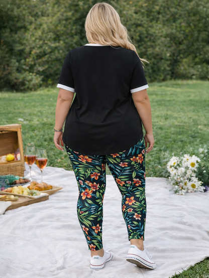 Neva Perfect Plus Size T-shirt With Contrast Trim