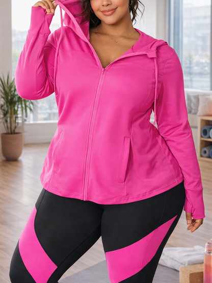Belle Zip Up Plus Size Hoodie by Run Free by Vee