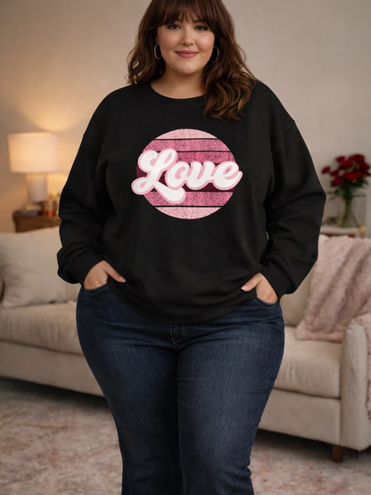 Love Graphic Plus Size Sweatshirt
