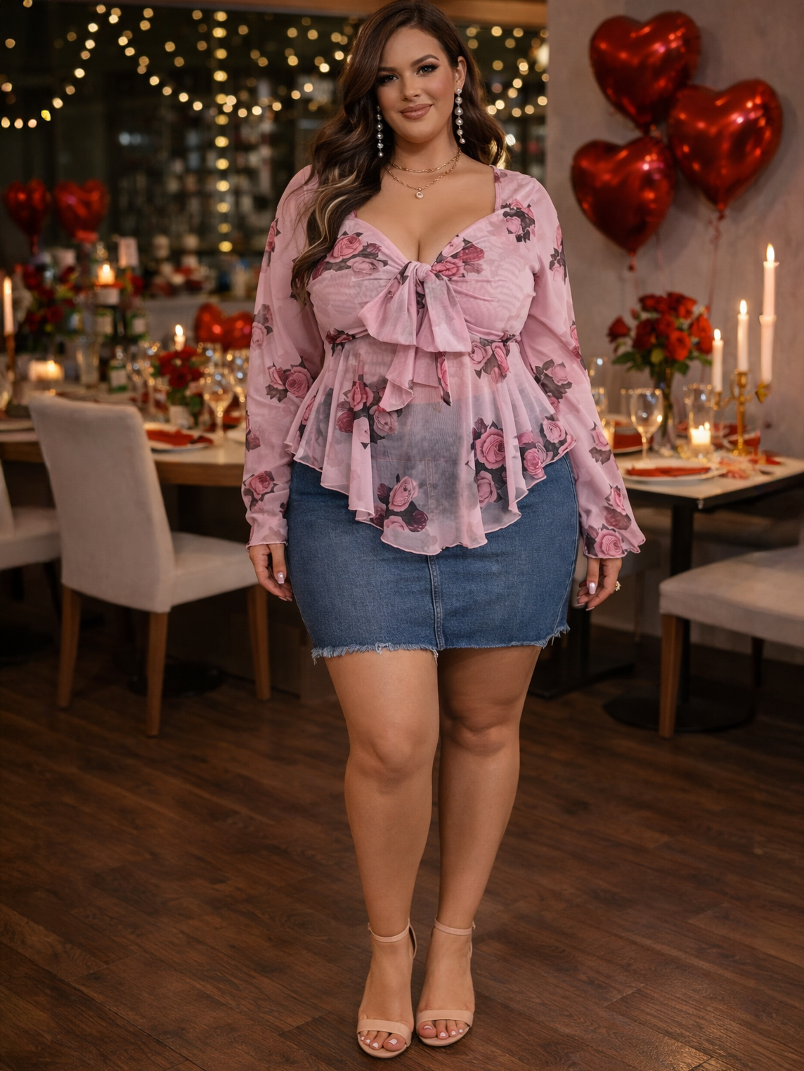 Tahiti Floral Print Plus Size Top