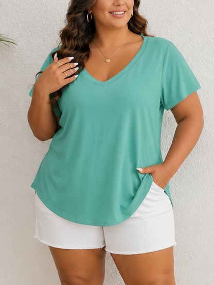Neva Perfect Plus Size T-shirt in Aqua