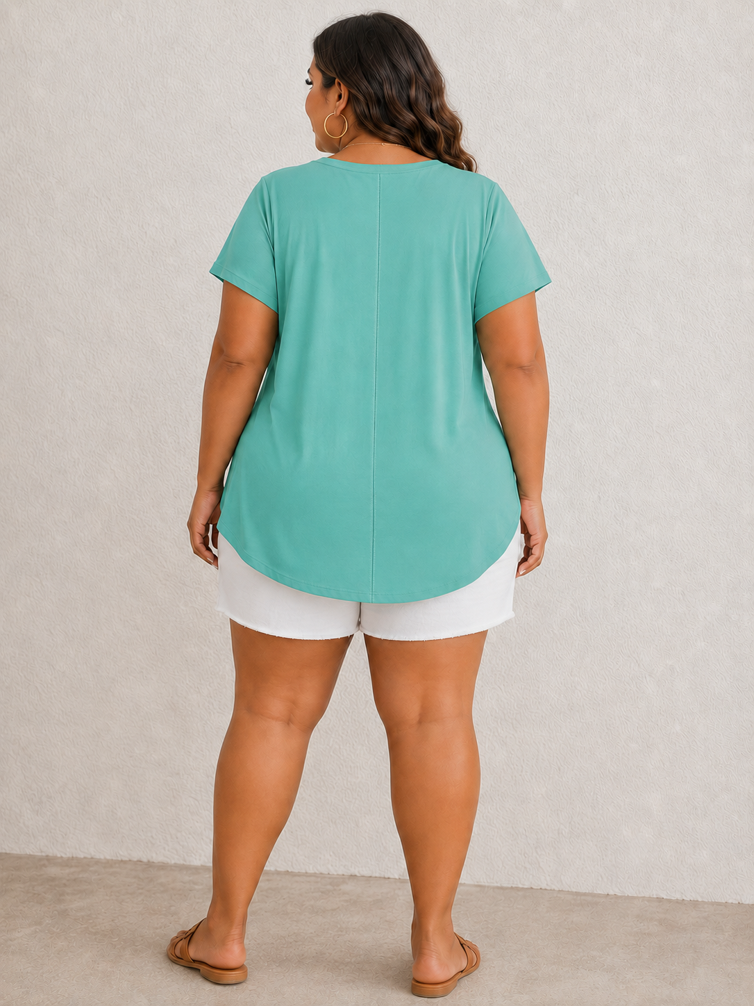 Neva Perfect Plus Size T-shirt in Aqua