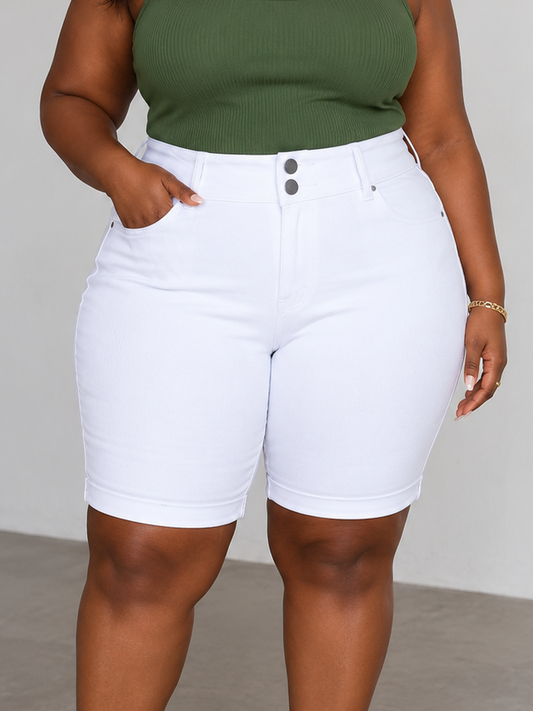 Brianna Denim Plus Size Shorts