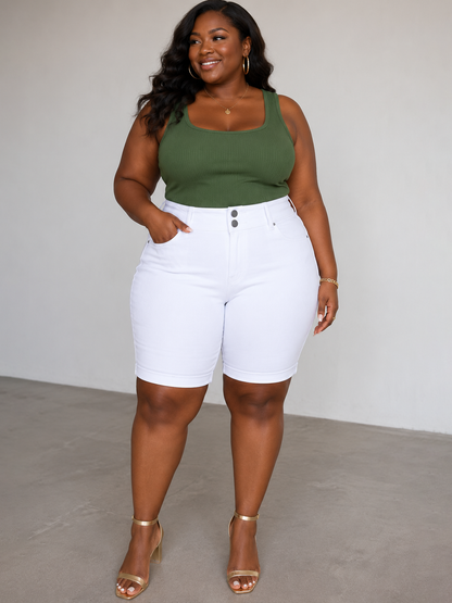 Brianna Denim Plus Size Shorts