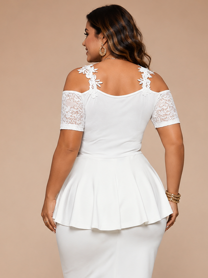 Scarlet Short Sleeve Peplum Plus Size Top