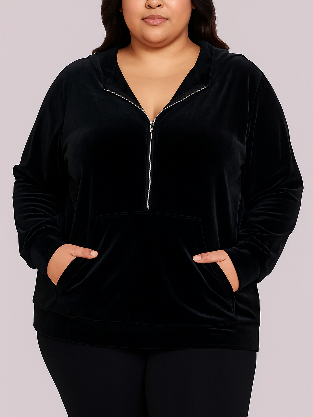 Dahlia Velour Plus Size Hoodie by Run Free by Vee
