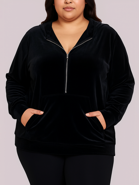 Dahlia Velour Plus Size Hoodie by Run Free by Vee