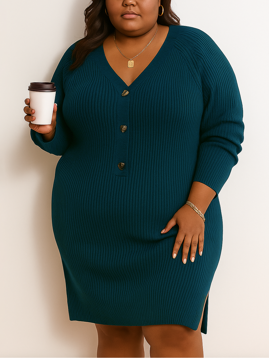 Fenna Knitted Sweater Dress Plus Size Dress