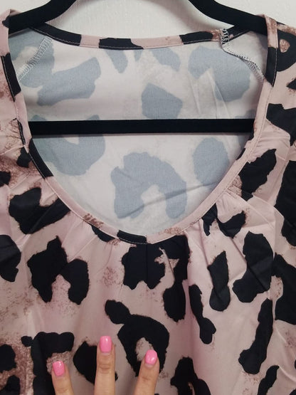 Clarissa Leopard Plus Size Top, plus size top, detail view