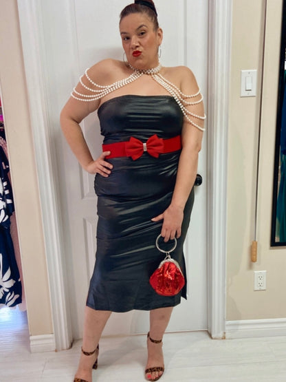 Shae Plus Size Faux Leather Tube Dress