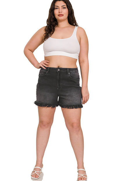 Catalina Plus Size Distressed Jean Shorts