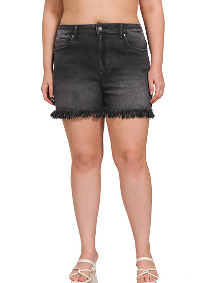 Catalina Plus Size Distressed Jean Shorts