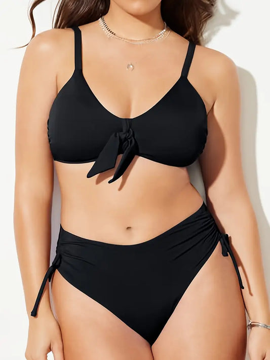 Delilah Two-Piece Bikini Plus-Size Swimwear, plus size swimwear, front view