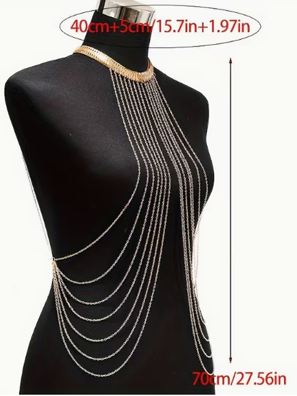 Draping Elegance Body Chain, jewelry, styled view