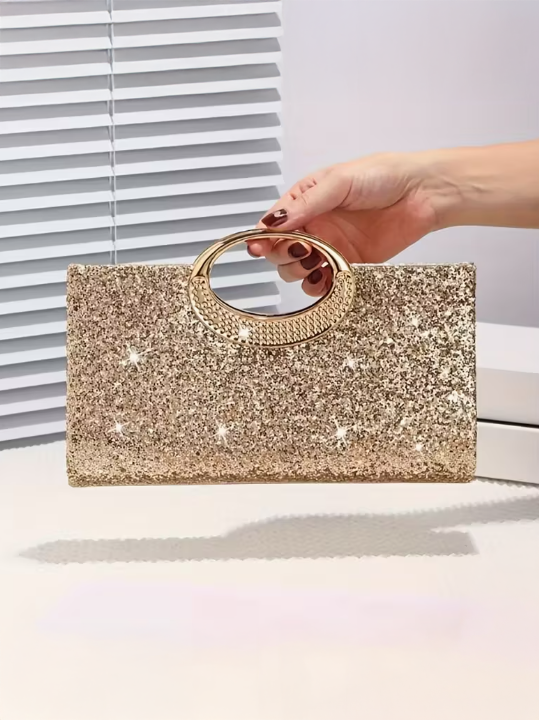 Elegant Glitter Evening Clutch, clutch, front view
