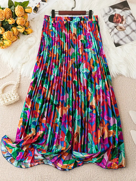 Mia Plus Size Pleated Skirt