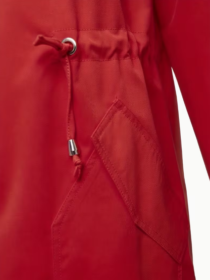 Esperanza Hooded Plus Size Jacket In Red
