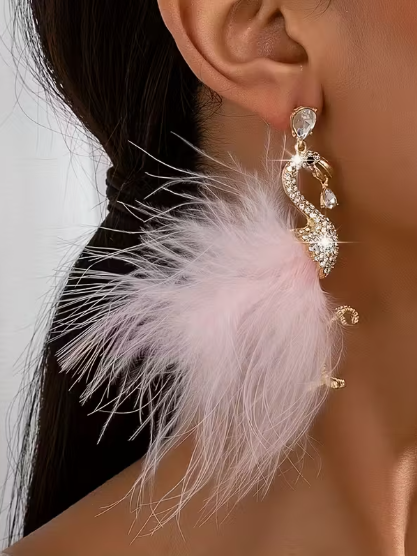 Flamingo Glam Earrings, earrings, alternate view