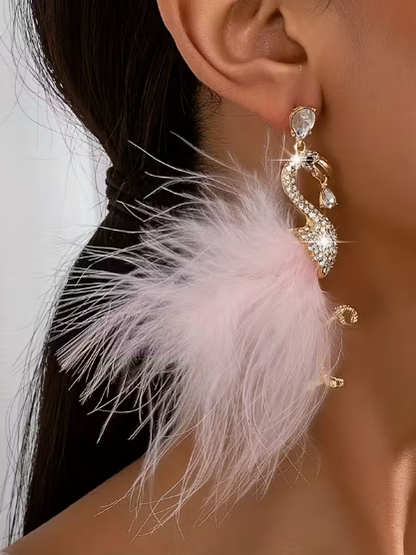 Flamingo Glam Earrings, earrings, alternate view