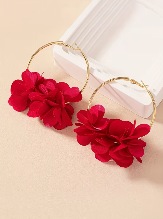Floral Hoop Earrings