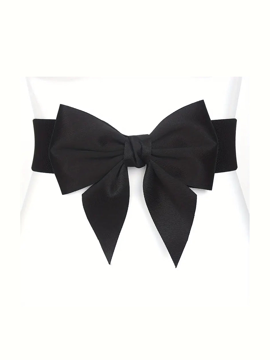 Front Bow Stretch Plus Size Belt, belt, alternate view