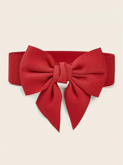 Front Bow Stretch Plus Size Belt, belt, front view