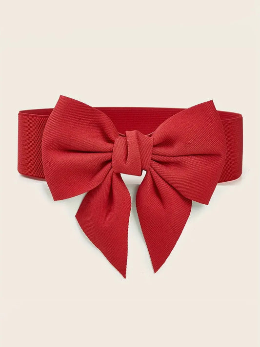 Front Bow Stretch Plus Size Belt, belt, front view
