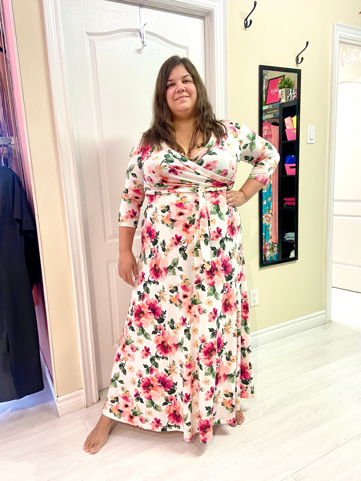 Signature Plus Size Maxi Dress in Ivory Blossom