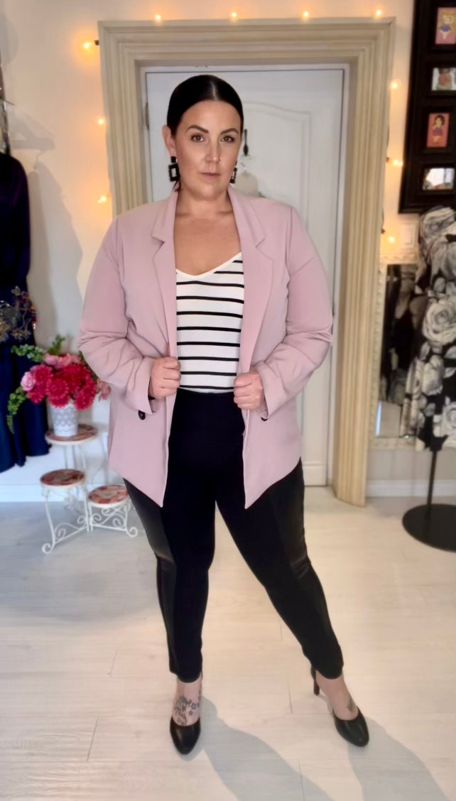 Becky Plus Size Blazer in Soft Pink