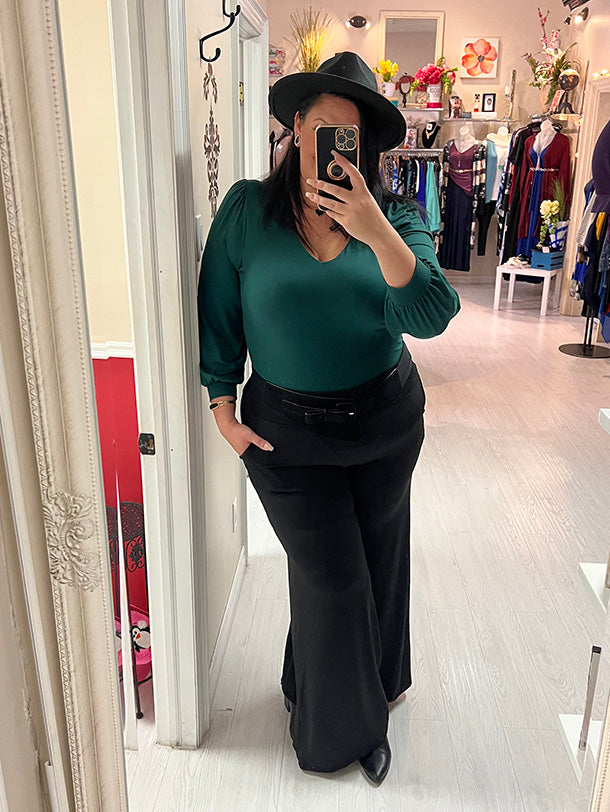 Zara Plus Size Wide Leg Pant in Black 3X 20 22