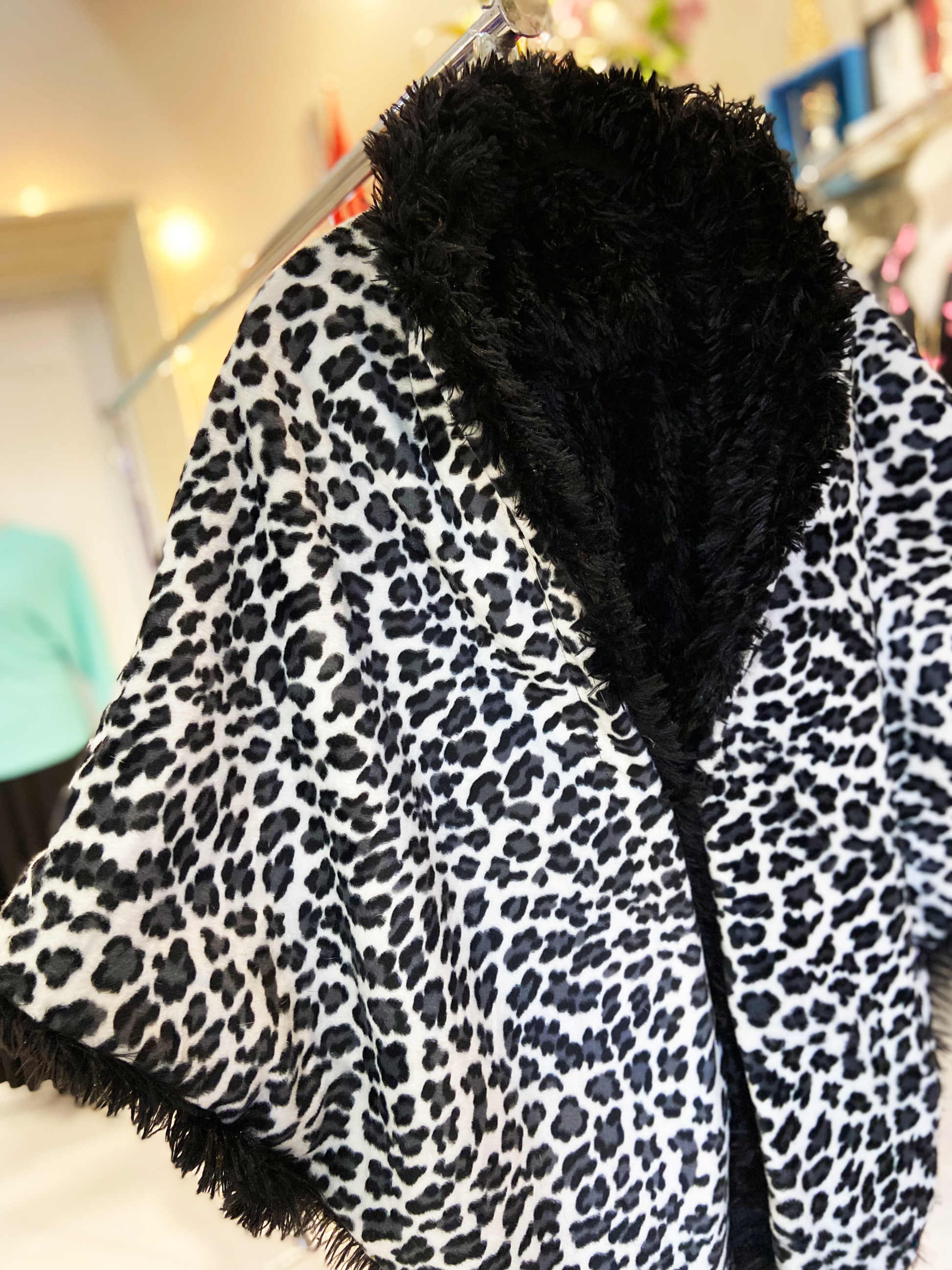 Handmade Reversible Faux Fur Plus Size Stole, plus size outerwear, alternate view