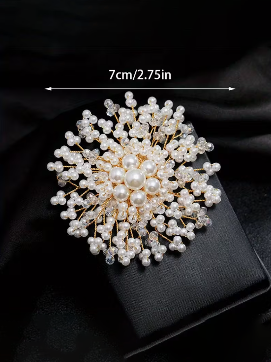 Handmade Unique Floral Brooch, bracelet, detail view
